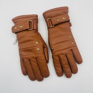 Vtg Sta-Soft DeerSkin Leather Gloves Womens Lined Adjustable Luxury Brown 6-6.5